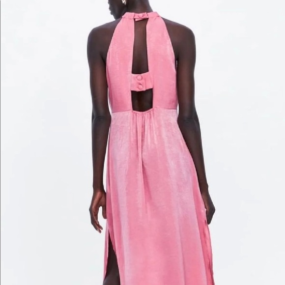 ZARA MIDI PINK DRESS - Picture 5 of 8